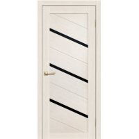Дверь межкомнатная ламинированная Сибирь Профиль Lite doors L05 Бьянко, стекло черное